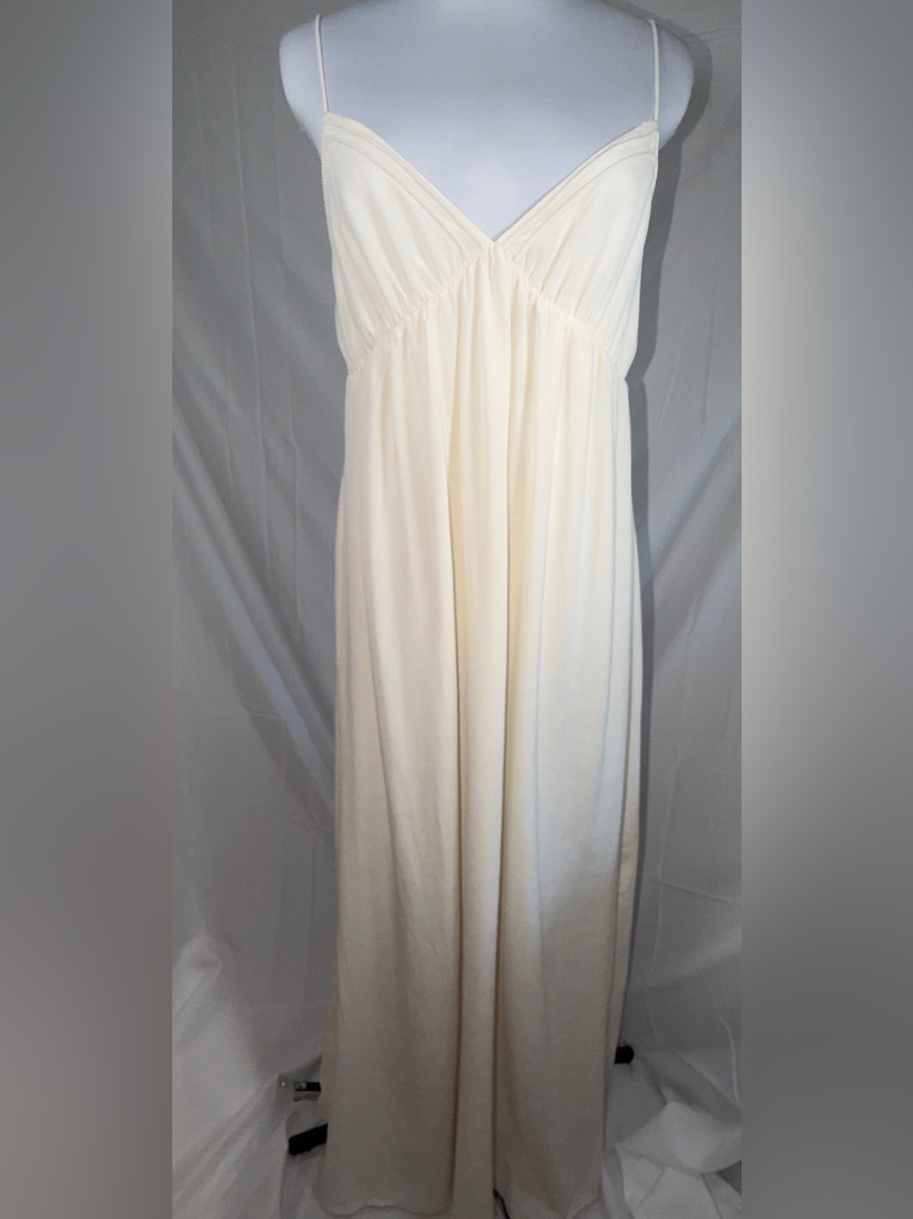 J. Crew Silk Cream Open-back Maxi Dress